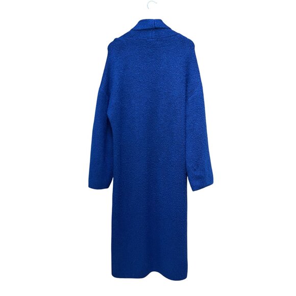 Justfab Chunky Oversized Open Front Cardigan Navy Blue Faux Mohair Fleece XL - Picture 2 of 6